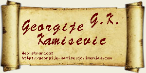 Georgije Kamišević vizit kartica